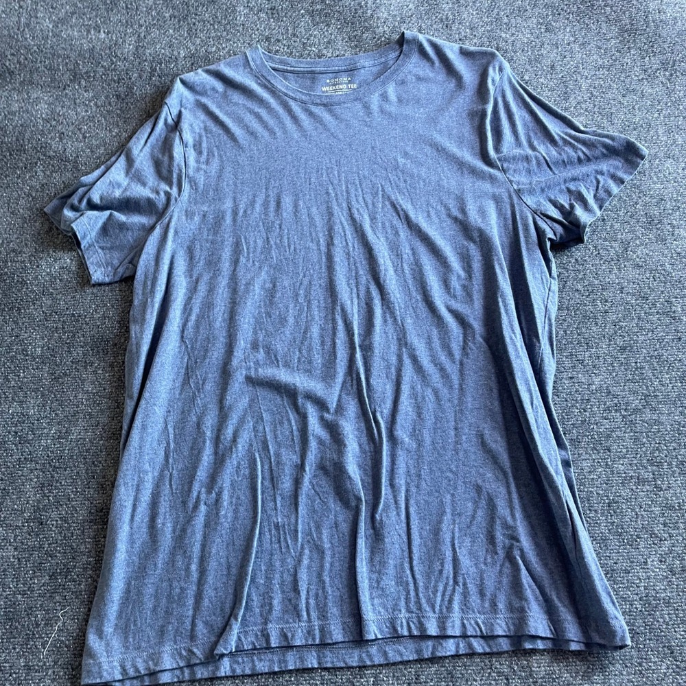Sonoma Goods‎ for Life Mens Weekend Tee Blue Heathered Crew Neck Shirt XL